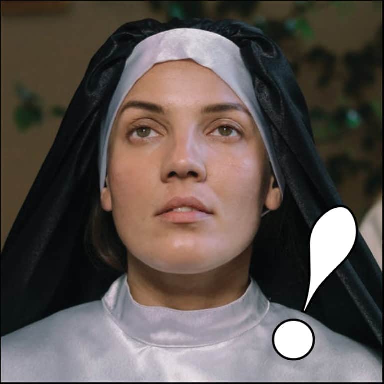 Surprised as a pregnant nun.